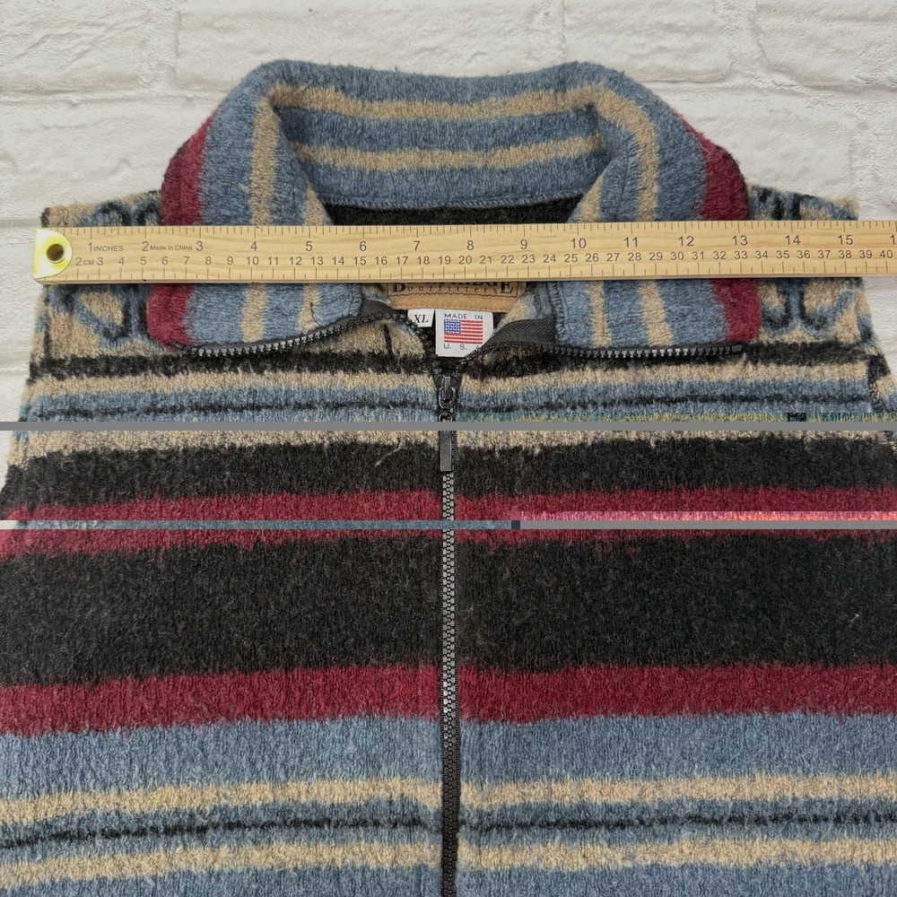 VTG Bear Ridge Outfitters Wool Rustic Western Aztec Vest Jacket Sz XL Cabincore - Picture 10 of 13